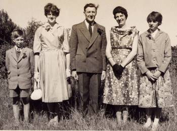 guests at a wedding, Keith, Pamela, Charlie, Norah and Janice Hayward