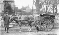 herbert Pigott and his bake cart out side Weybourne Church