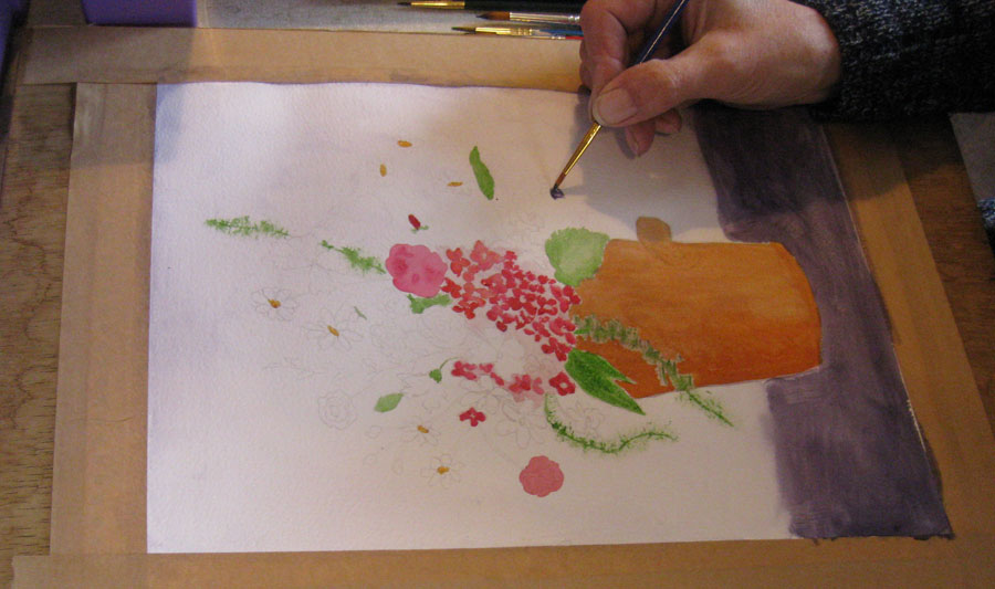 Virginia's flower picture in process